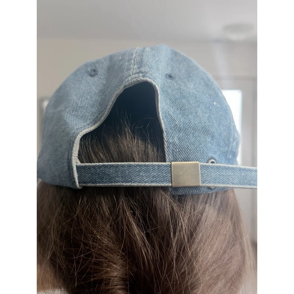 Vtg Disney World Denim Minnie Mouse Hat Strapback Cap‎ Embroidered